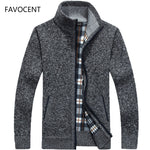 2020 Autumn Winter Men's Sweater Coat Faux Fur Wool Sweater Jackets Men Zipper Knitted Thick Coat Warm Casual Knitwear Cardigan