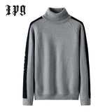 Ipg New Fashion Trend Men Sweater Japanese-style Harajuku Turtleneck Men's Autumn Winter Pullover Casual Sweaters Mens Clothing