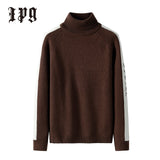 Ipg New Fashion Trend Men Sweater Japanese-style Harajuku Turtleneck Men's Autumn Winter Pullover Casual Sweaters Mens Clothing