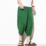 Dropshipping Summer Cotton Harem Pants Men Casual Hip Hop Trousers Cross Bloomers Calf-Length Pants Joggers Streetwear