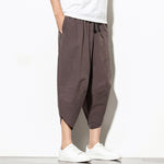 Dropshipping Summer Cotton Harem Pants Men Casual Hip Hop Trousers Cross Bloomers Calf-Length Pants Joggers Streetwear