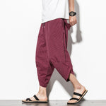 Dropshipping Summer Cotton Harem Pants Men Casual Hip Hop Trousers Cross Bloomers Calf-Length Pants Joggers Streetwear