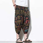 Dropshipping Summer Cotton Harem Pants Men Casual Hip Hop Trousers Cross Bloomers Calf-Length Pants Joggers Streetwear