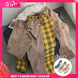 Privathinker Men Women Korean Black Plaid Casual Pants 2020 Mens Streetwear Harem Pants Male Checkered Trousers Plus Size